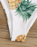new fashion pineapple print white tube top bikini