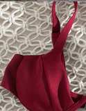 special fabric high waist sexy one wine red split bikini