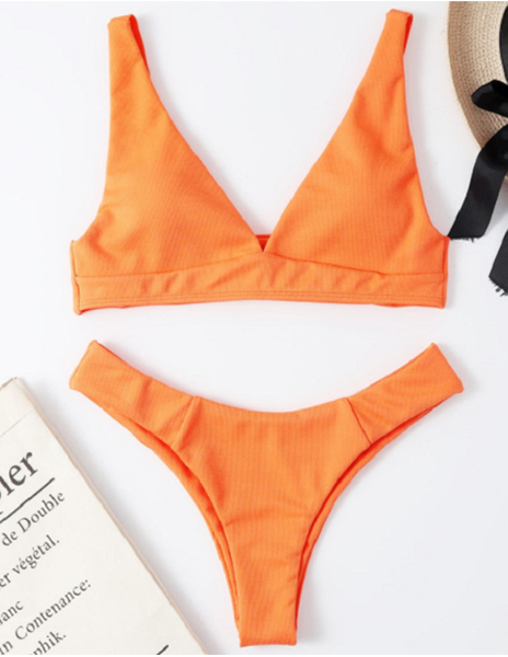 new rear strap triangle sexy split bikini