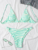 new striped printed triangle bikini