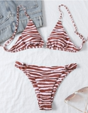 new striped printed triangle bikini