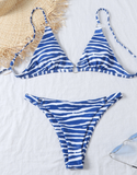 new striped printed triangle bikini