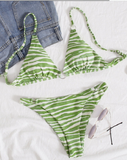 new striped printed triangle bikini
