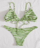 new striped printed triangle bikini