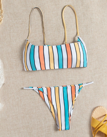 new color stripe printing strap sexy bikini