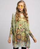 Loose cartoon bear printed sweater