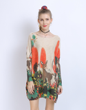 Long Sleeve Skinny Sweater Giraffe Printed Pullover Top
