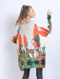 Long Sleeve Skinny Sweater Giraffe Printed Pullover Top