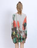 Long Sleeve Skinny Sweater Giraffe Printed Pullover Top