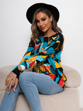 New Printed Crewneck Knitted Sweater