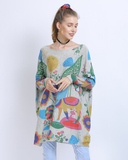 plus size sweater bat sleeve loose Amazon pullover printed sweater