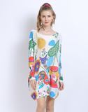 plus size sweater bat sleeve loose Amazon pullover printed sweater