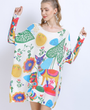 plus size sweater bat sleeve loose Amazon pullover printed sweater