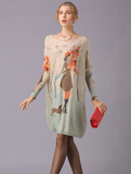 new fashion knitted printed loose plus size sweater