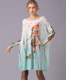 new fashion knitted printed loose plus size sweater