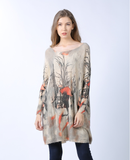 new printing long loose bottoming shirt plus size sweater