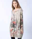new printing long loose bottoming shirt plus size sweater