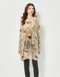 new sweater printing fat mm slim plus size loose sweater