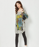 cartoon printed sweater women's loose outer wear plus size sweater