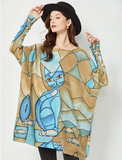 new animal print sweater plus size loose sweater