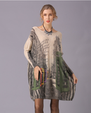 Long-sleeved sweater with long loose neck sweater