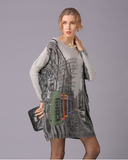 Long-sleeved sweater with long loose neck sweater