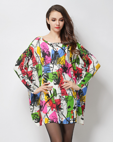 Spring Printed Sweaters New Women's Loose Household Clothing
