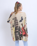 fashion butterfly print pullover knitted loose sweater