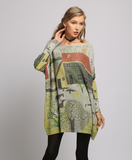 printed word collar pullover loose bottoming sweater