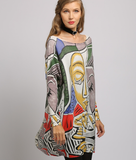 printed loose pullover sweater European and American bottoming shirt