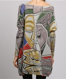 printed loose pullover sweater European and American bottoming shirt