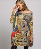 printed loose pullover sweater European and American bottoming shirt