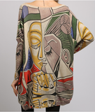 printed loose pullover sweater European and American bottoming shirt