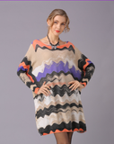 new retro printed sweater women's plus size loose sweater