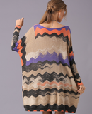 new retro printed sweater women's plus size loose sweater