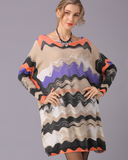 new retro printed sweater women's plus size loose sweater