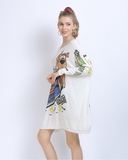 New Long Sleeve Dog Printed Plus Size Sweater Long Knitwear