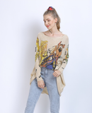 New Long Sleeve Dog Printed Plus Size Sweater Long Knitwear