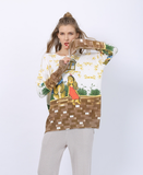 cute bear girl fashion digital printing pullover loose sweater