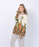 cute bear girl fashion digital printing pullover loose sweater