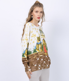 cute bear girl fashion digital printing pullover loose sweater