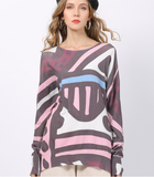 New retro printed Bohemian loose sweater