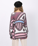 New retro printed Bohemian loose sweater