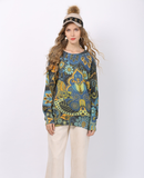 new head sweater round neck European and American plus size loose sweater