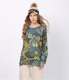 new head sweater round neck European and American plus size loose sweater