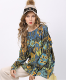 new head sweater round neck European and American plus size loose sweater