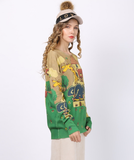 Long-sleeved sweater T-shirt animal print sweater