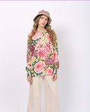 printed sweater ladies pullover round neck long loose sweater