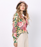 printed sweater ladies pullover round neck long loose sweater