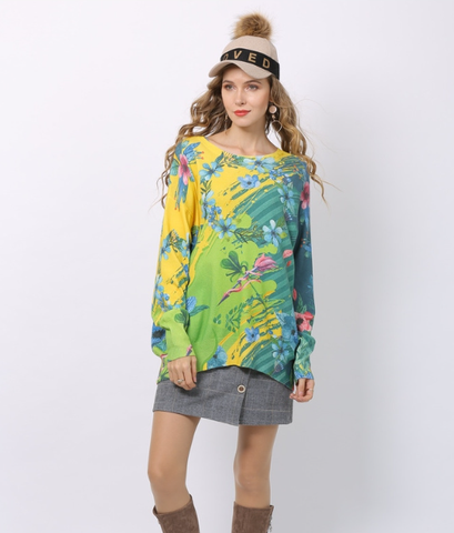 pullover knitted round neck plus size loose sweater